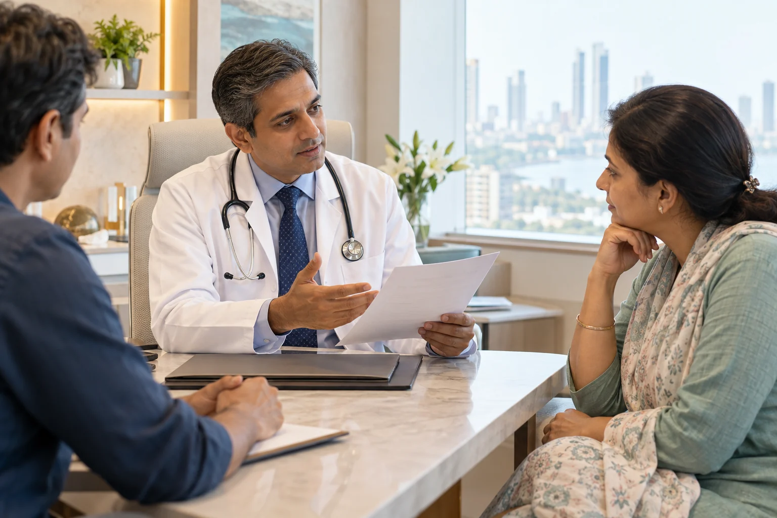 Illustrative doctor and patient conversation