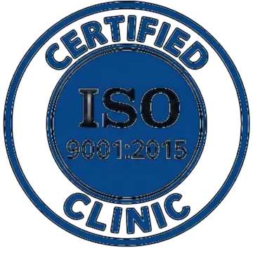 ISO 9001:2015 certified clinic badge